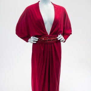 Lucie Ann | Vintage Batwing Plunging Neckline Dress